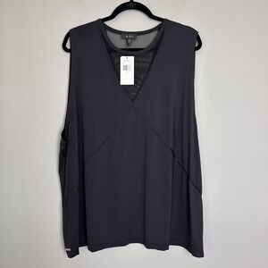 Alala Tank Top Womens 3X Black Mesh Sleeveless Athleisure‎ Stretch Minimal